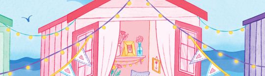 Illustrator Lindsey Spinks front cover illustration for The Cornish Beach Hut Wedding Illustrator Lindsey Spinks front cover book cover illustration for The Cornish Beach Hut Wedding