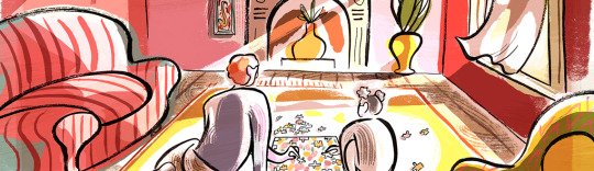 Sarah Tanat-Jones illustration for New Artist Launch at Meiklejohn Illustration Agency.