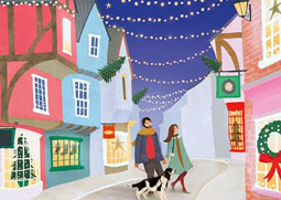 Illustrator Carrie May's illustration for the book cover Mistletoe and Magic