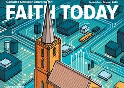 Illustrator Eva Bee's illustration for magazine front cover Faith Today