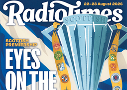 Illustrator Harry Milburn front cover editorial illustration of the Scottish Premiership for the Radio Times