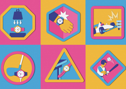 Illustrator Zara Picken's illustrations for Oracle Time Luxury Watch Magazine