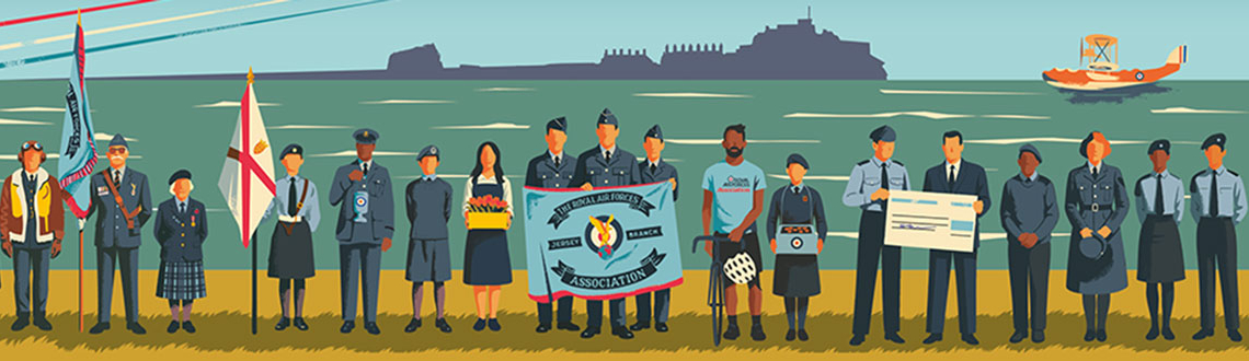 Harry Milburn illustrations for Jersey Post Royal Air Force Association Anniversary Feature Image Harry Milburn illustrations for Jersey Post Royal Air Force Association Anniversary