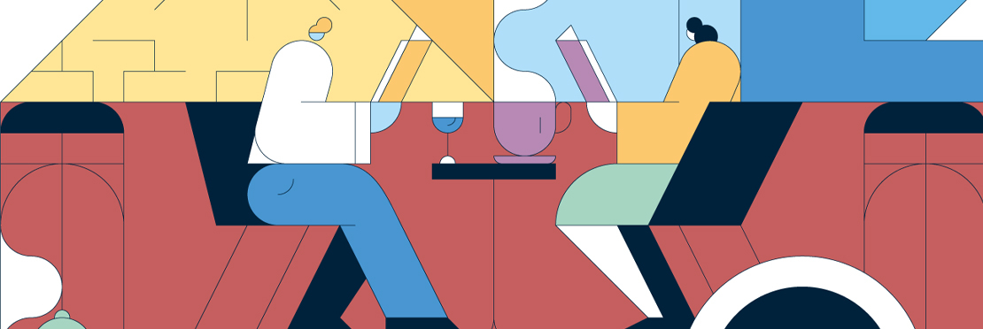 Blindsalida illustration of people, represented by Meiklejohn Illustration Agency