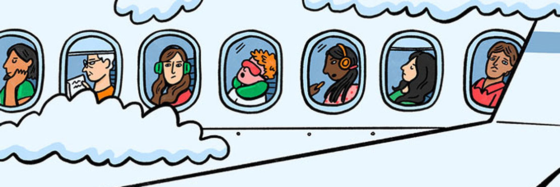 Tenley Tomlinson aeroplane illustration, represented by Meiklejohn Illustration Agency