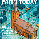 Illustrator Eva Bee's illustration for magazine front cover Faith Today