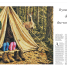 Pastiche illustrator Garry Walton's illustrations for The Observer, The New Review magazine of Geoff Dyer's camping trip