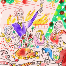 Illustrator Sarah Tanat-Jones illustration of Grace Dent for The Guardian