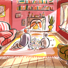 Sarah Tanat-Jones illustration for New Artist Launch at Meiklejohn Illustration Agency.