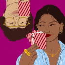 Illustrator Sophie Parsons illustration of a couple playing a card game.