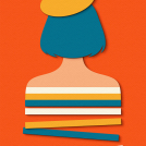 Zara Picken's paper cut style conceptual illustration of a girl made from shapes.